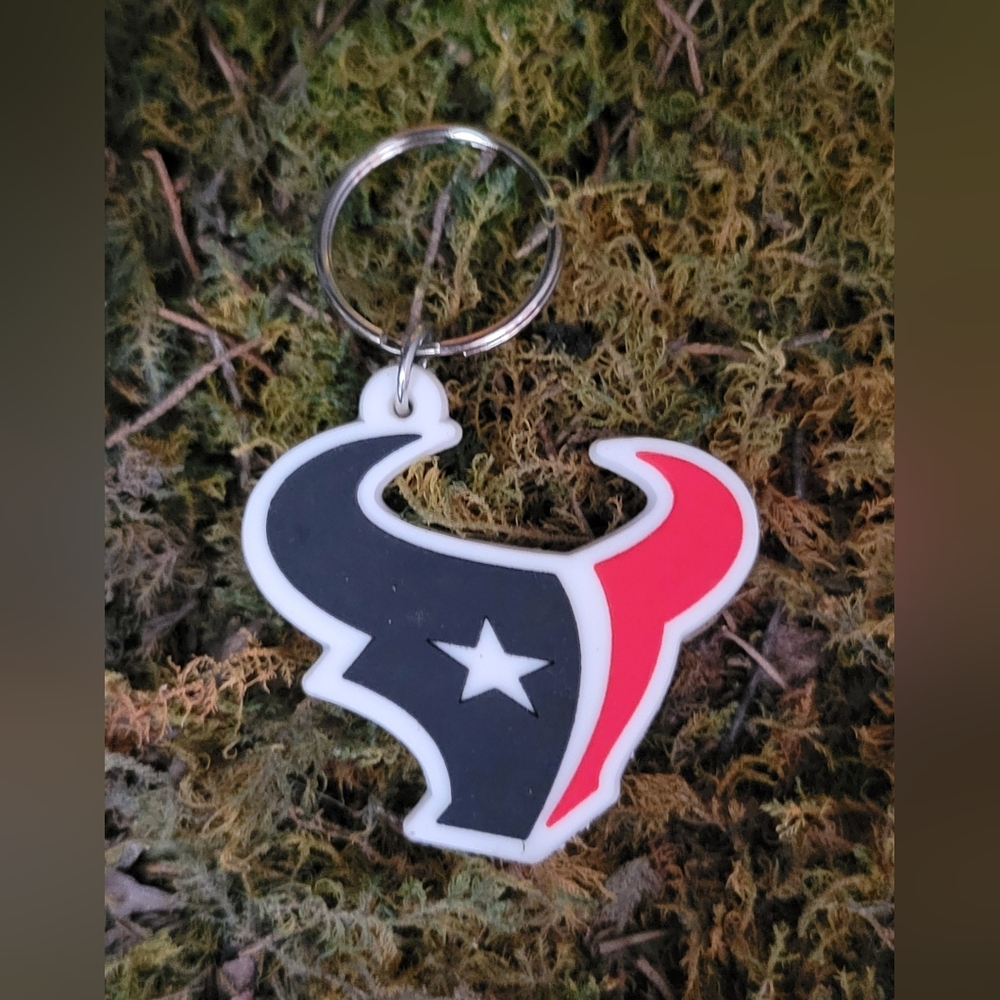 Houston Texans 3" Keychain, NFL Rubber Texans Logo - Picture 2 of 5